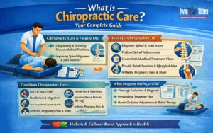 Infographic explaining chiropractic care and common treatments.
